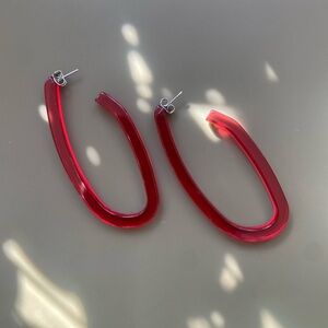 Rachel Comey Red Maya Hoop Earrings